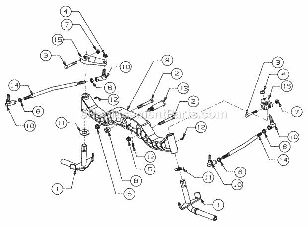 Front Axle And Connections Diagram and Parts List for GT2521-48 13A-278M710 Cub Cadet Lawn Tractor